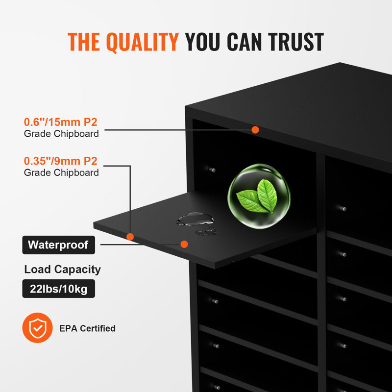 VEVOR 36 Compartments Office Mailbox with Adjustable Shelves, Wood Literature Sorter Wayfair